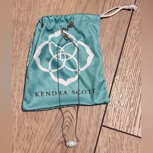 Kendra Scott Silver Necklace with Opalescent Pendant
